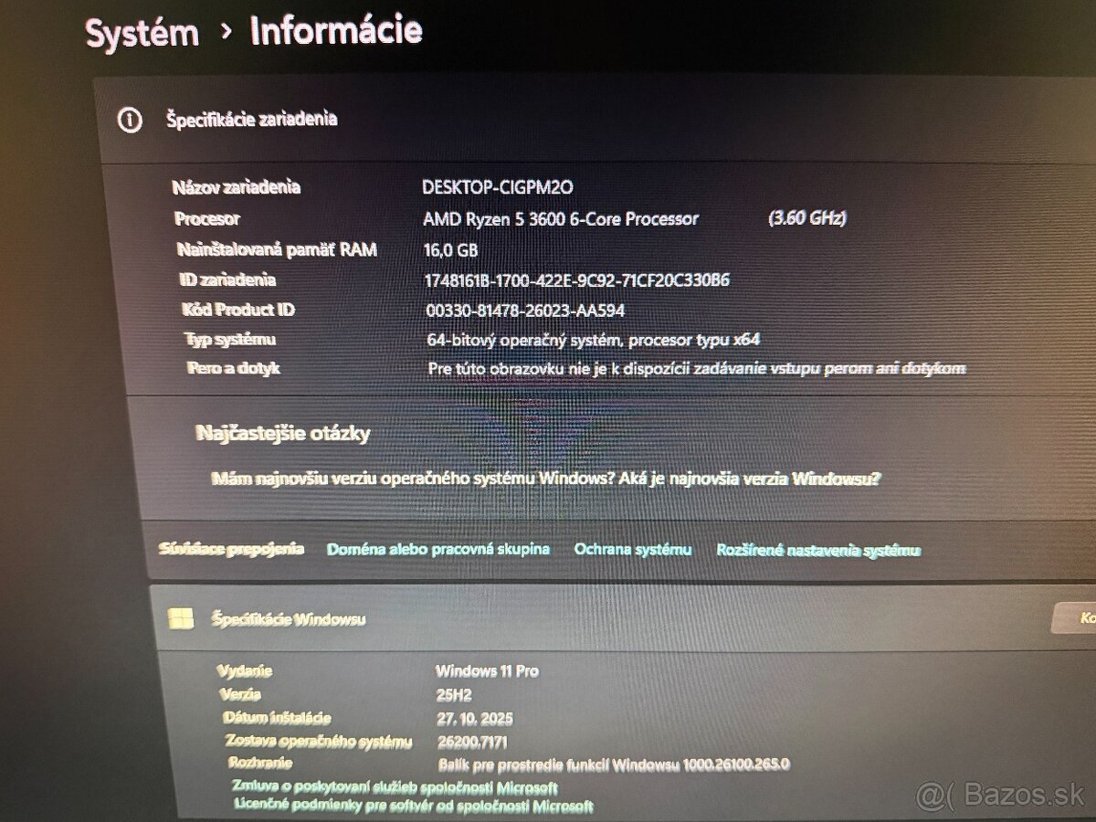 Herný PC (RYZEN 5 3600,RTX 2060 6GB,16GB DDR4,SSD,W11) - 9