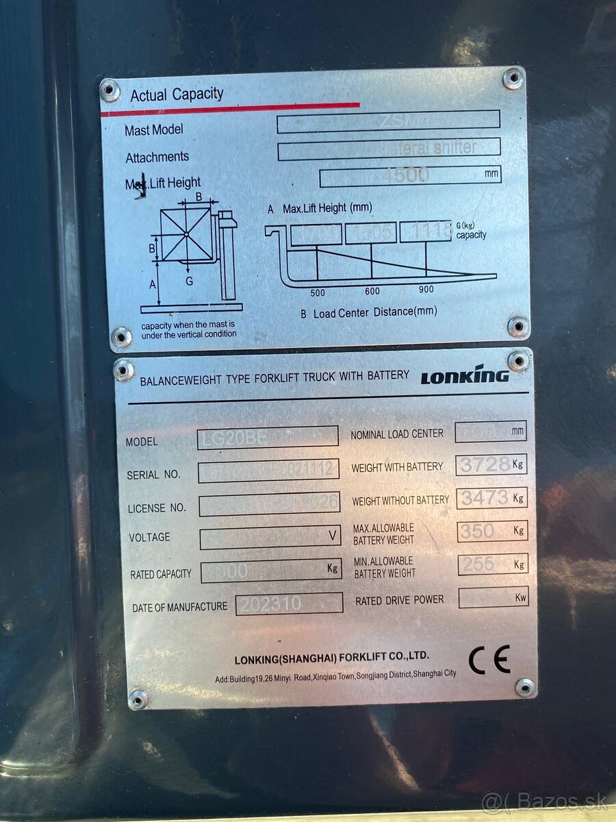 Nový vysokozdvižný elektrický vozík Lonking LG20BE - 9