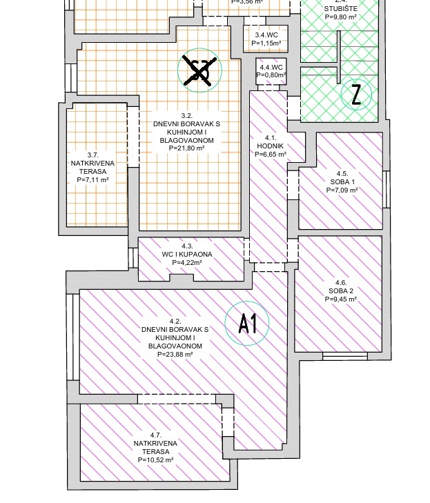 Troizbový apartmán s bazénom, Novalja / Chorvátsko - 9