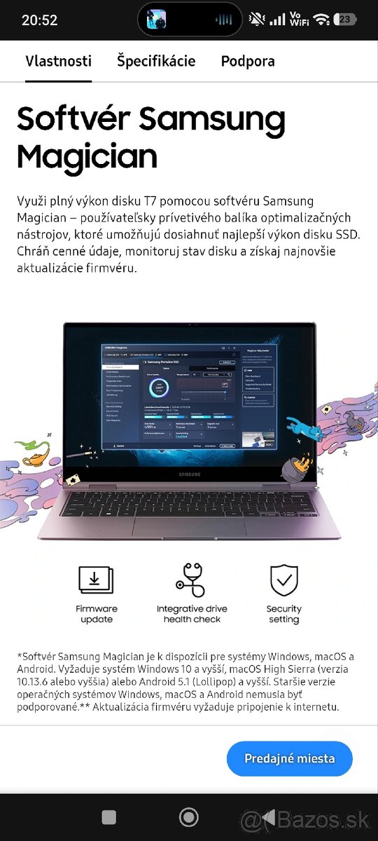 Externý disk SSD Samsung P7 2TB - 9