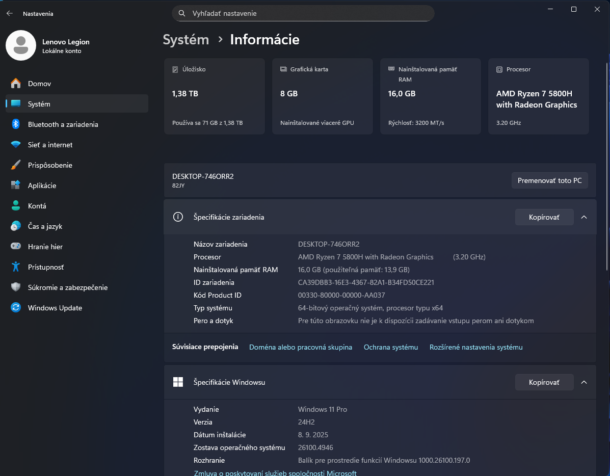 Lenovo Legion 5 – Ryzen 7 5800H,16GB RAM,RTX 3060 130W,17,3 - 9