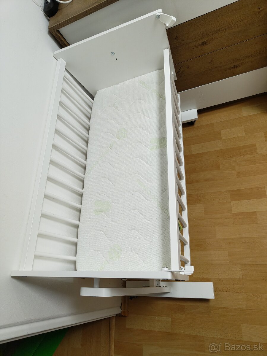 Postieľka kolíska 90x40 s kvalitným matracom ako nová - 9