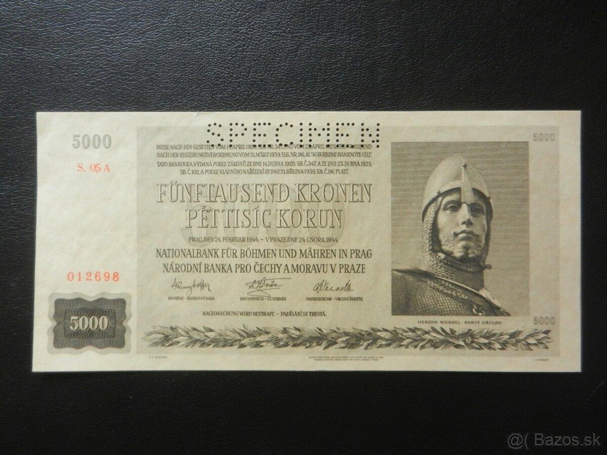 Vzácnejšie bankovky, rôzne obdobia 3 - 9