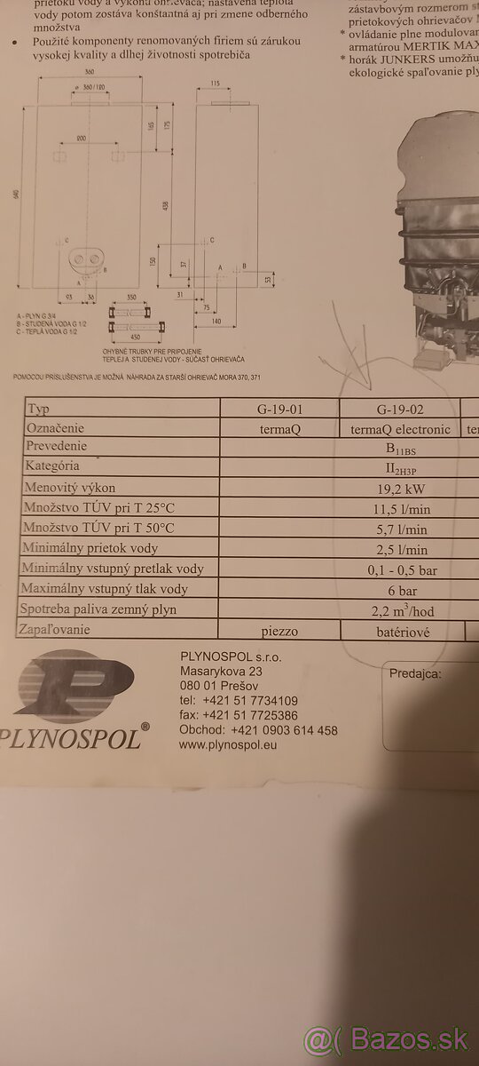 Plynový prietokový ohrievač KVART,Ohrievač vody - 9