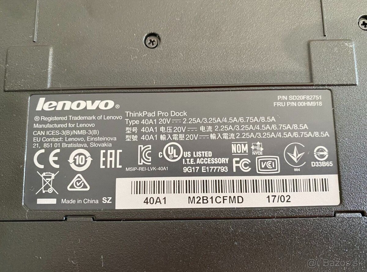 Predám dokovaciu stanicu na notebooky Lenovo Thinkpad Pro - 9