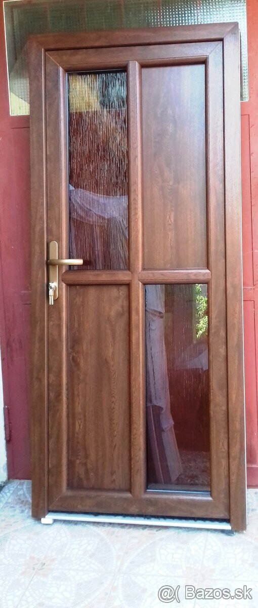 Predám vchodové dvere š79cm x v205cm biele a 88x200 orech - 9