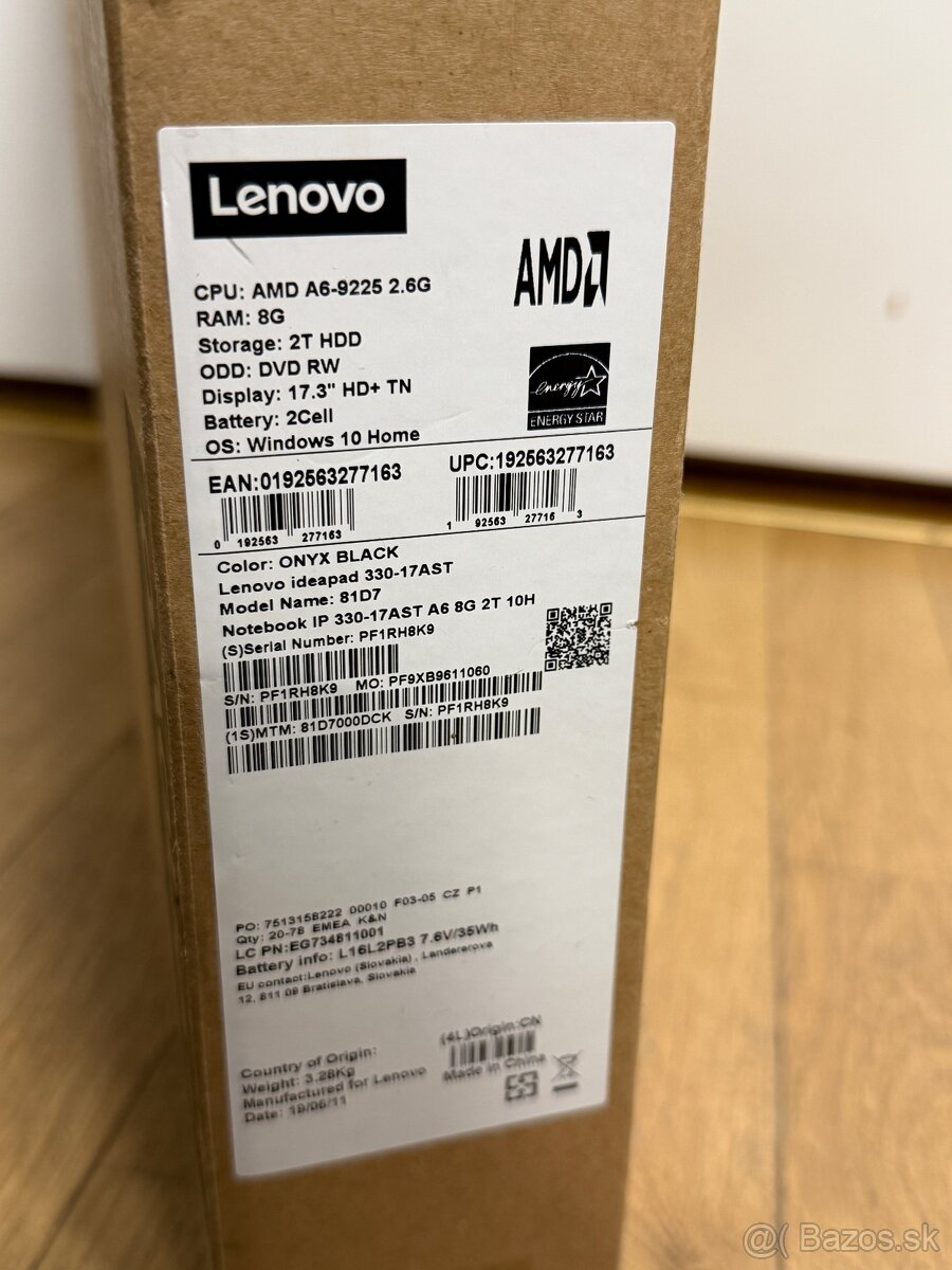 Notebook Lenovo IdeaPad 330-17AST Amd/ssd/8gb ram - 9