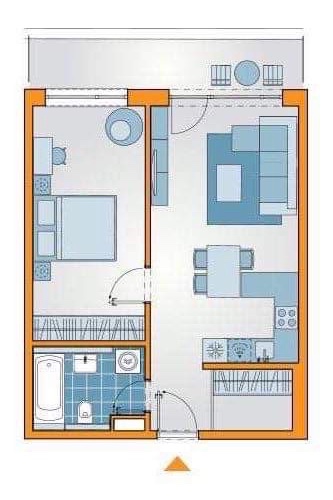 2 izbový byt s podzemným parkovacím sťatím v Ružinove - 9