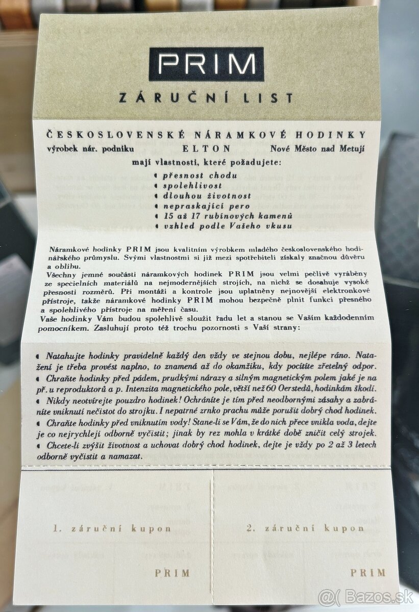 Československé mechanické vintage retro hodinky PRIM Televiz - 9