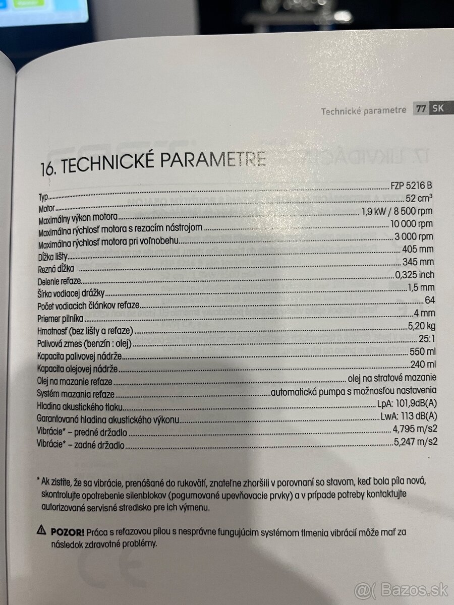 Predám motorovú pílu FIELDMANN FZP5216B - 9