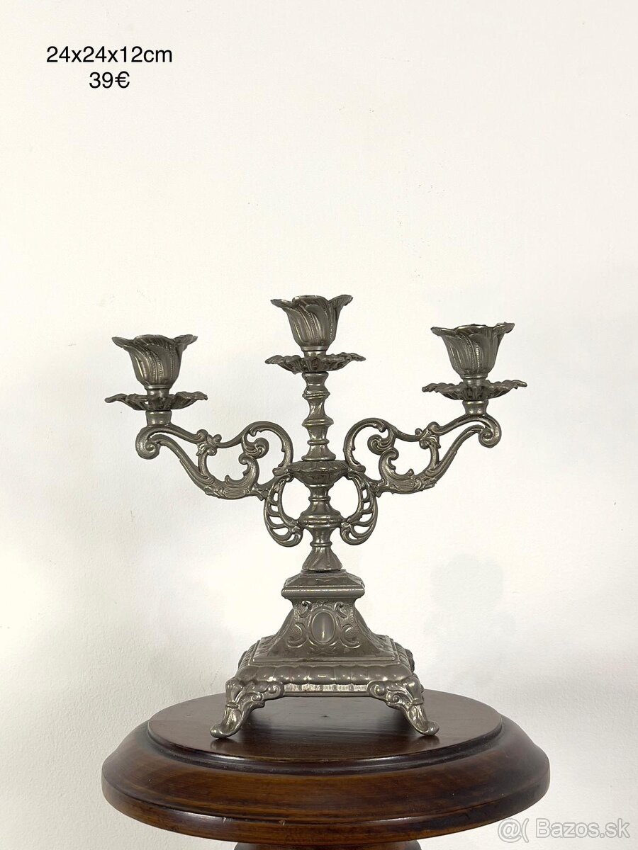 Starožitny svietnik a cínový džbán - 9