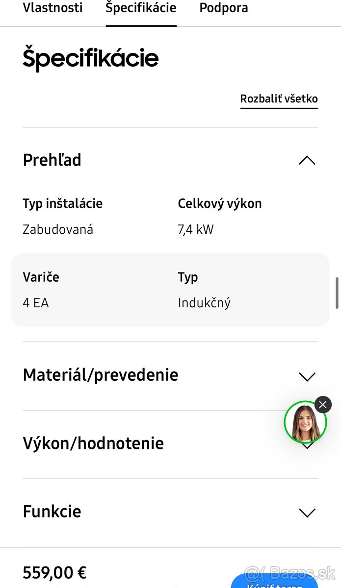 Indukčná doska Samsung NZ64B6056GK/U2 s Flex Zone+ - 9