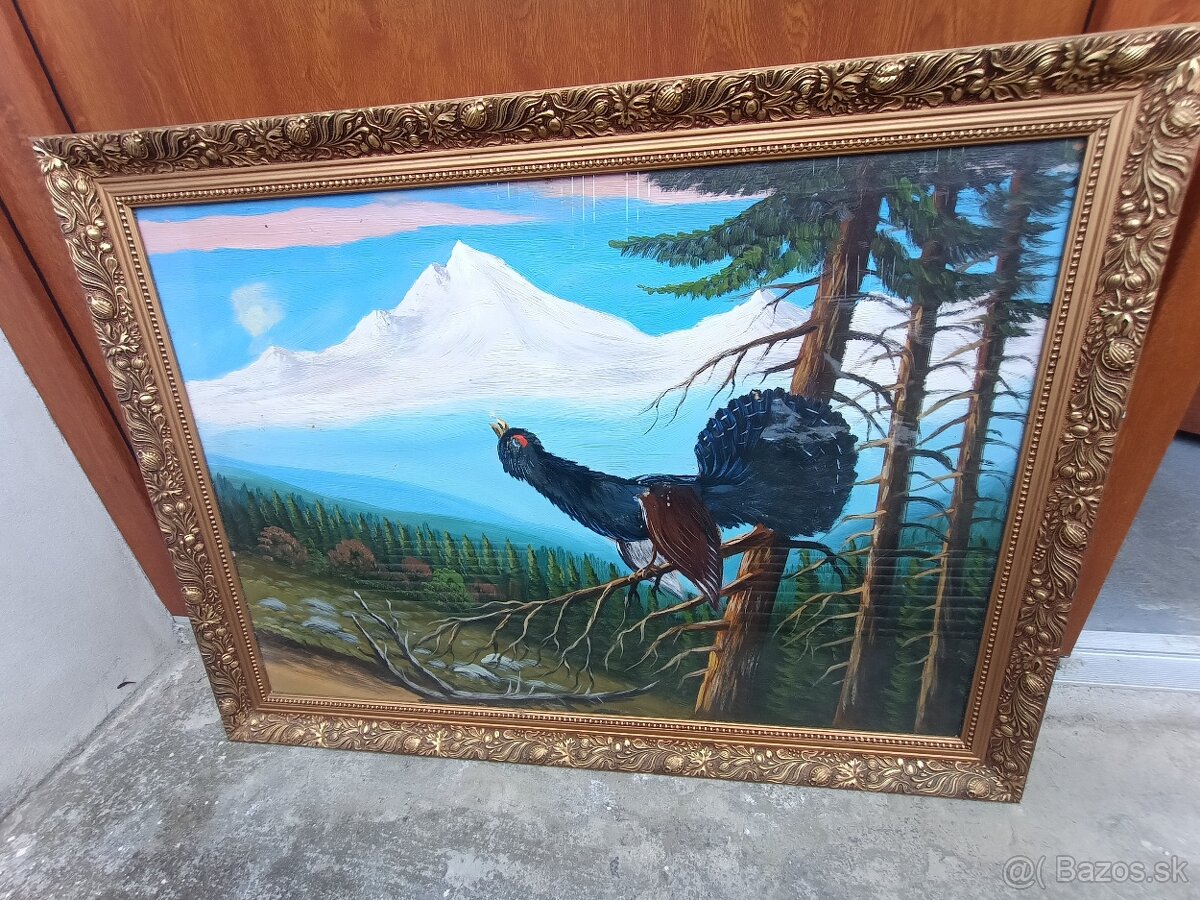obraz olejomaľba Tetrov Hlucháň - 9