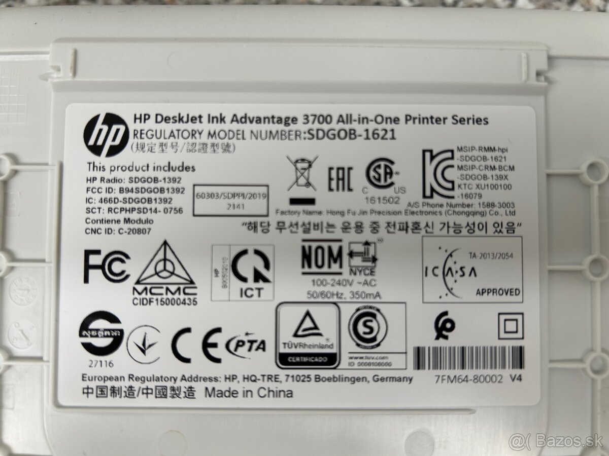 Predám HP DeskJet Ink Advantage 3788 All-in-One - 9