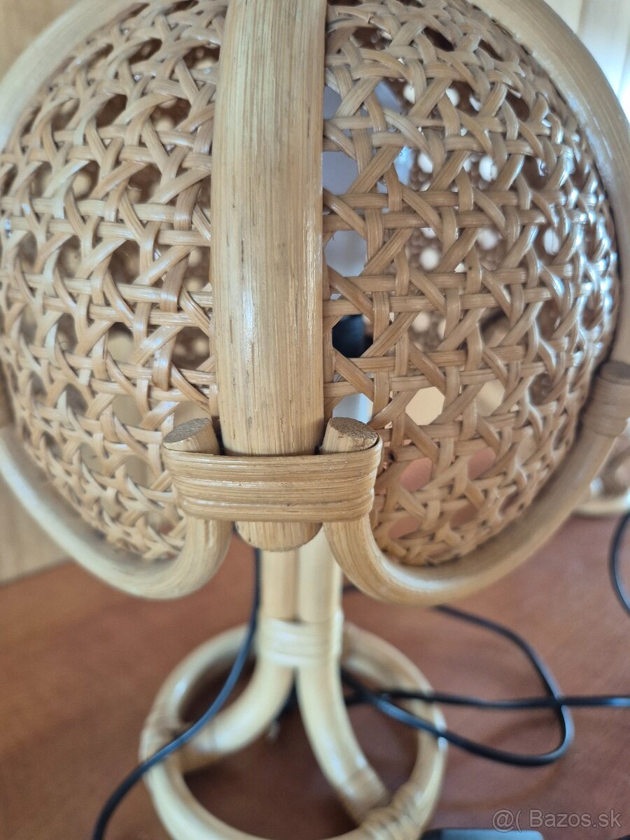 Retro ratanová stolná lampa - 9