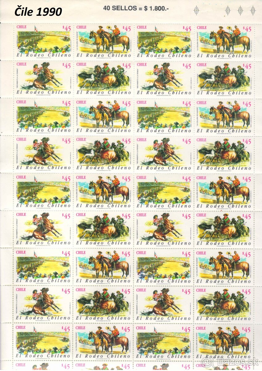 Poštové známky, filatelia: Vzácnejšie archy, bloky a aršíky - 9