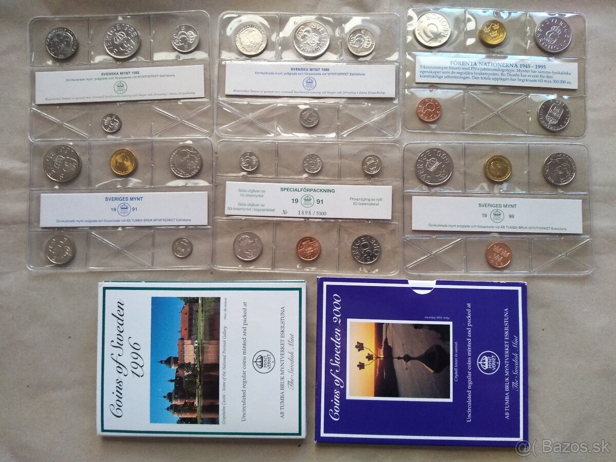 Švédske a Nórske sady mincí - 9