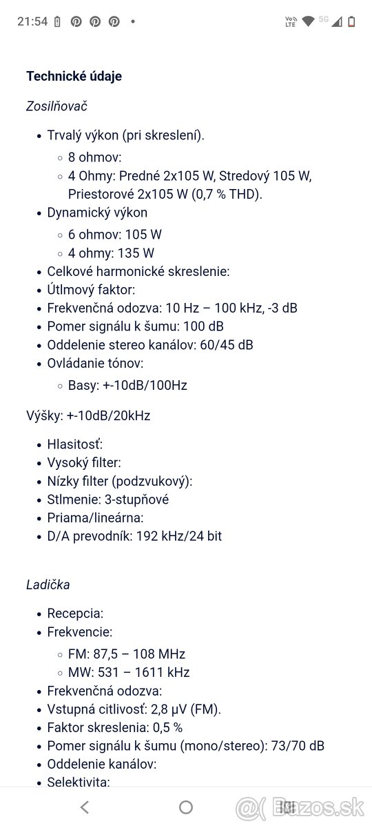 AV receiver, zosilňovač Yamaha rx-v357 - 9