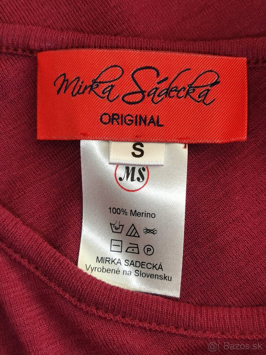 Elegantné merino šaty vo farbe bordó - 9