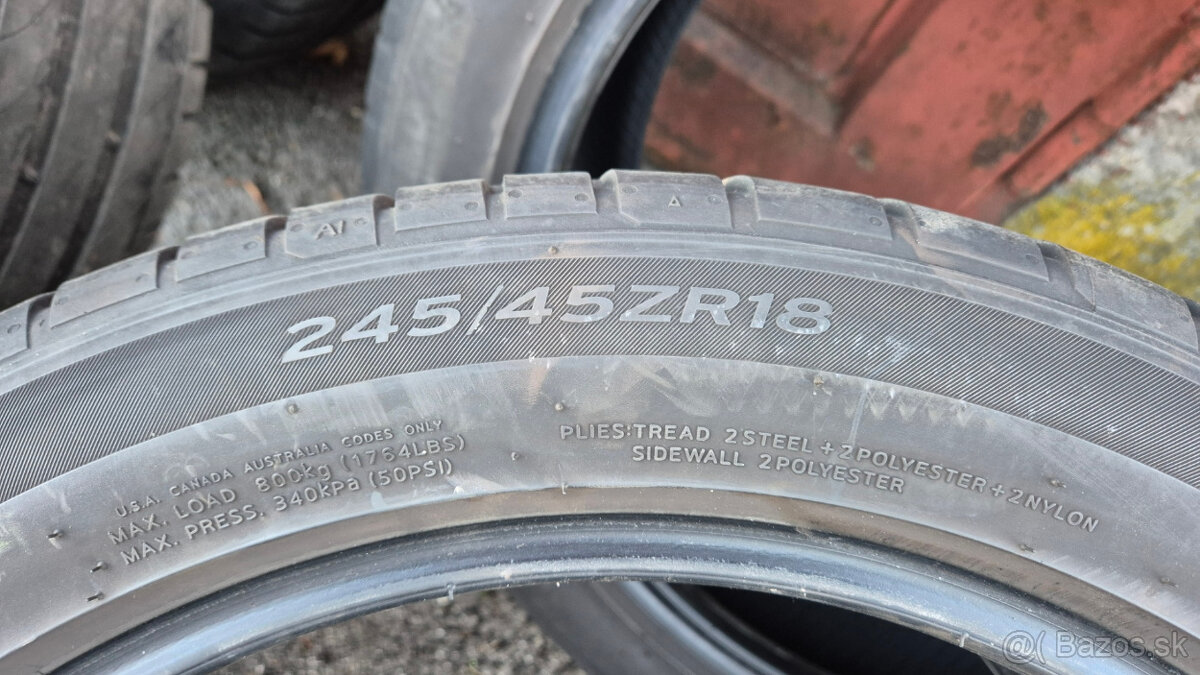 Predám letné pneumatiky 245/45 R18 – 4 ks - 9