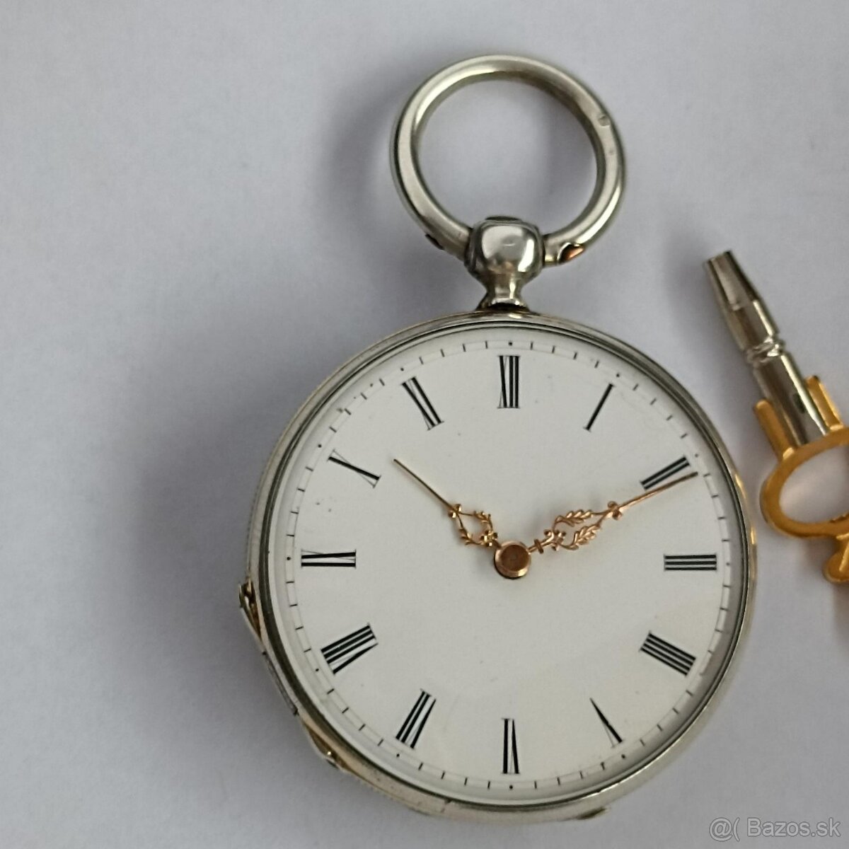 Starožitné STŘÍBRNÉ kapesní hodinky na klíček - klíčovky - 9