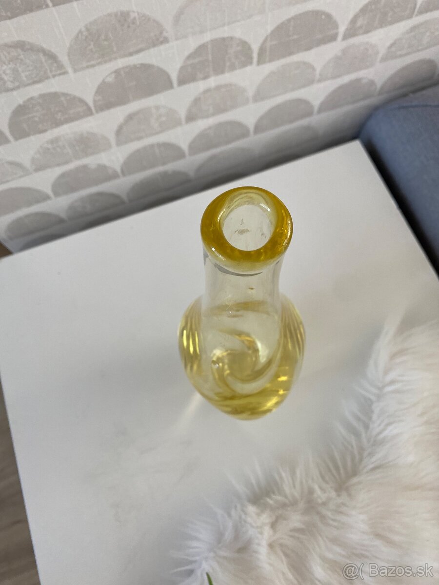 Retro váza hutné sklo citrínové dizajn Miloslav Klinger - 9