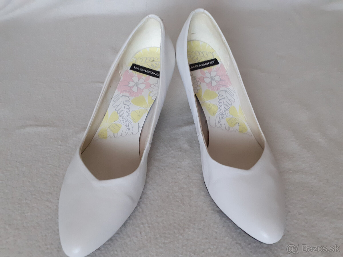 Dámske biele kožené nové lodičky Vagabond č.41 - 9