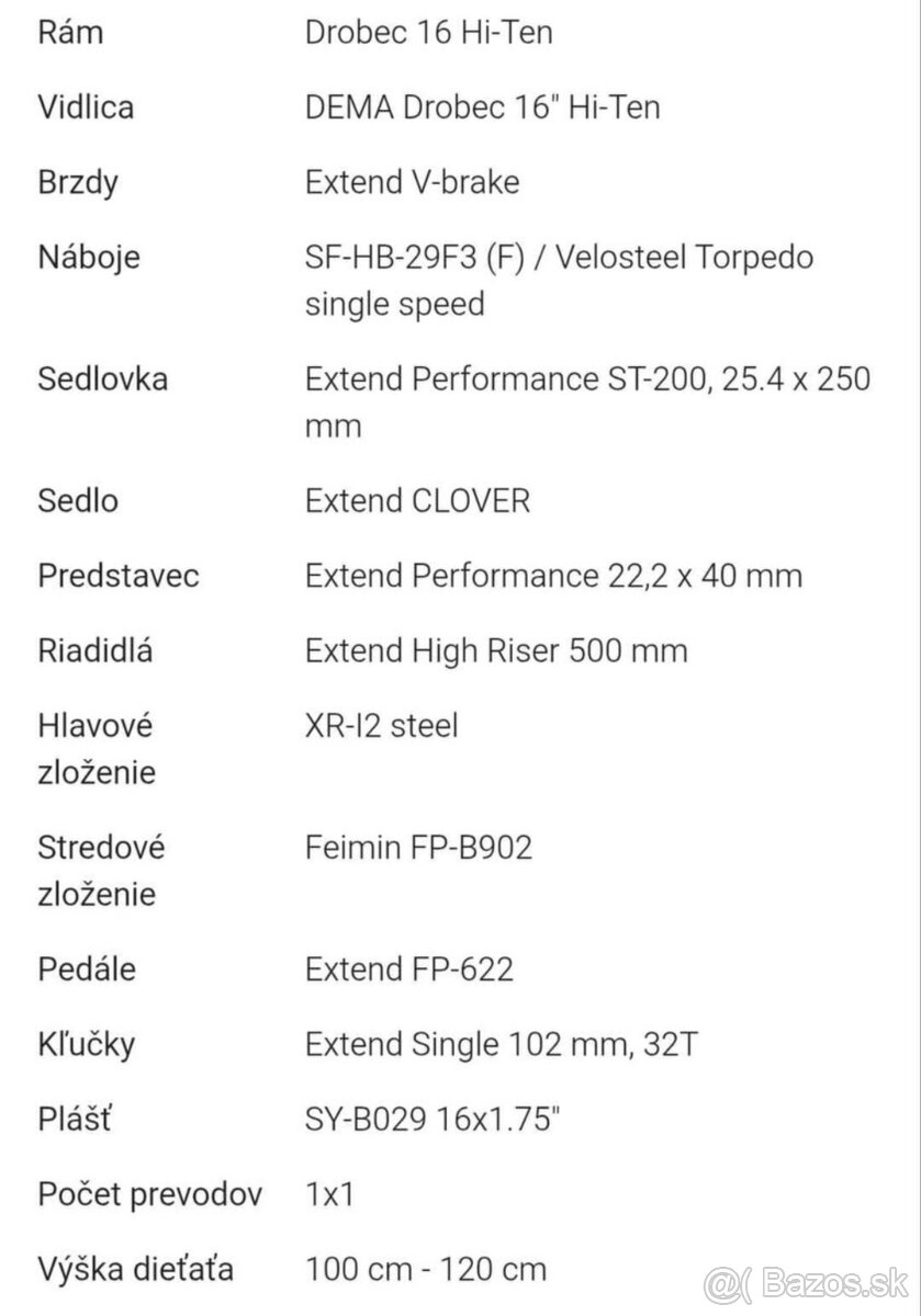 Bicykel detský 16 - 9
