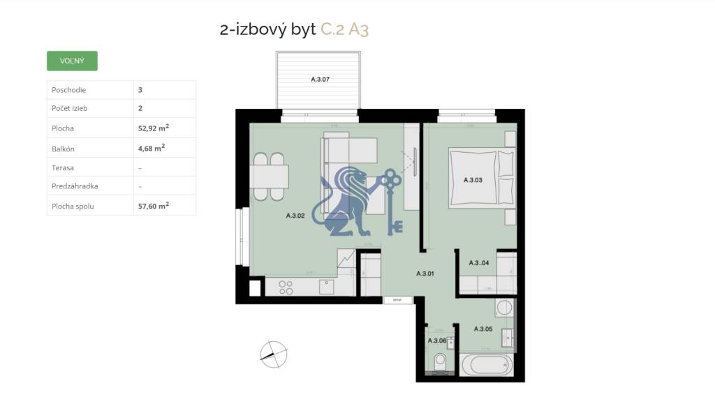 Na predaj 2-izbový byt s balkónom - A3 - 9