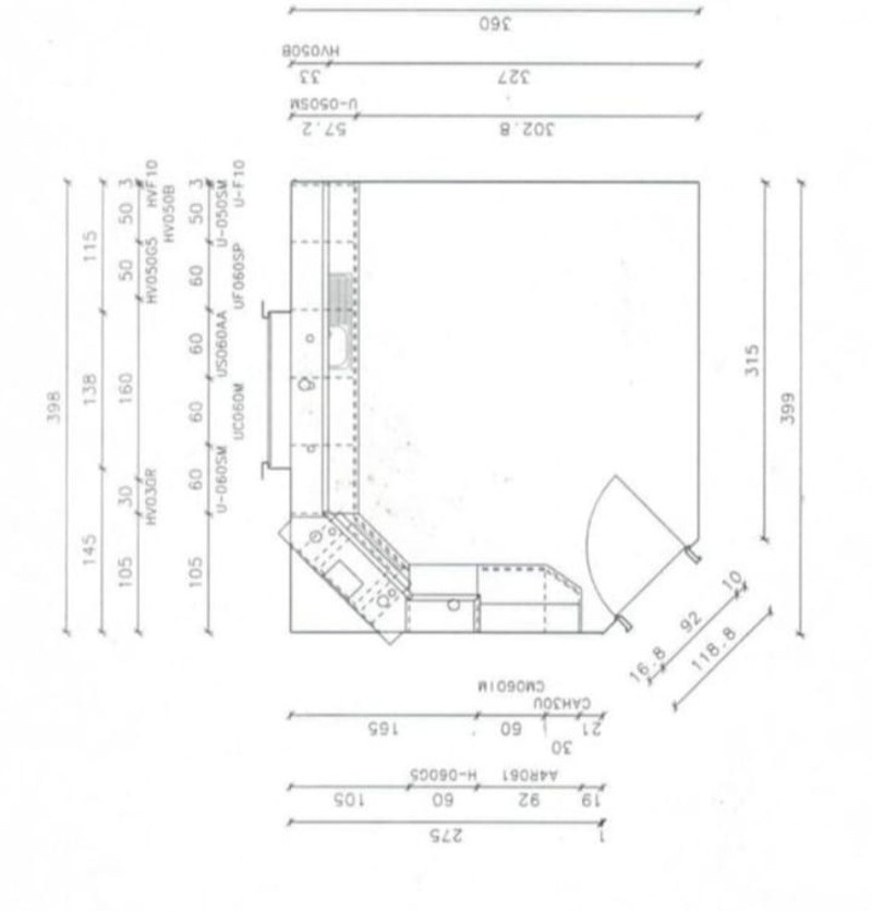 Buková moderní linka s vestavěnými spotřebiči,5897 - 9