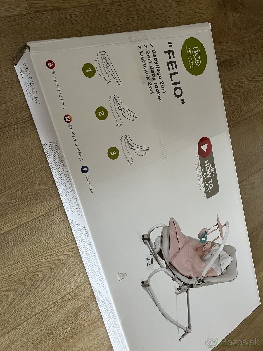 Ležadlo - Kinderkraft FELIO Pink - 9