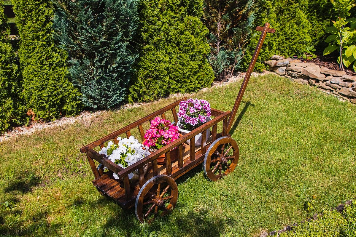 Drevený vozík - Krásne ručne robené dverené vozíky - 9