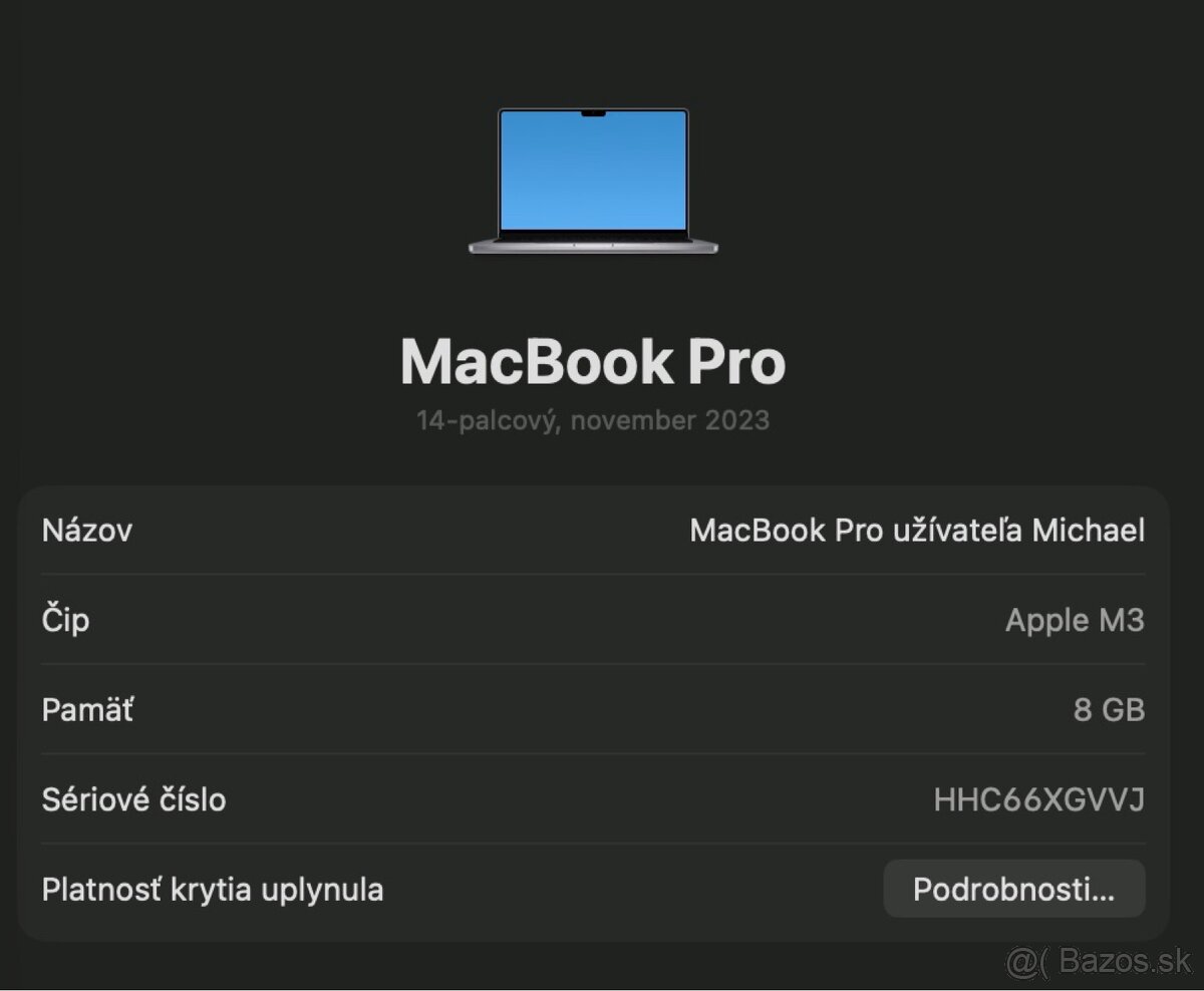 MACBOOK PRO 14 M3 I 512GB SSD I ZÁRUKA 03/2026 I TOP STAV - 9