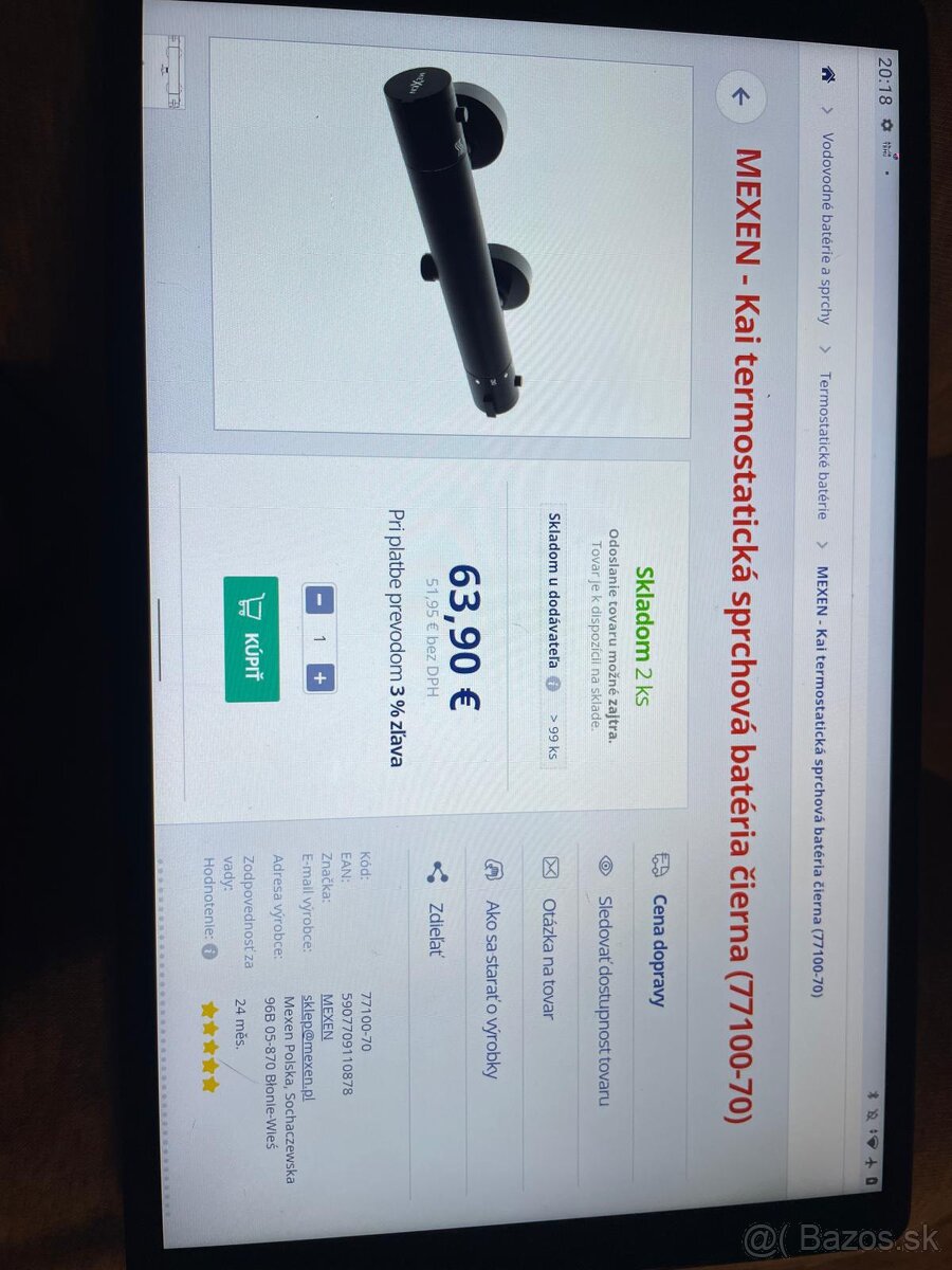 Termostatická sprchová batéria - 9