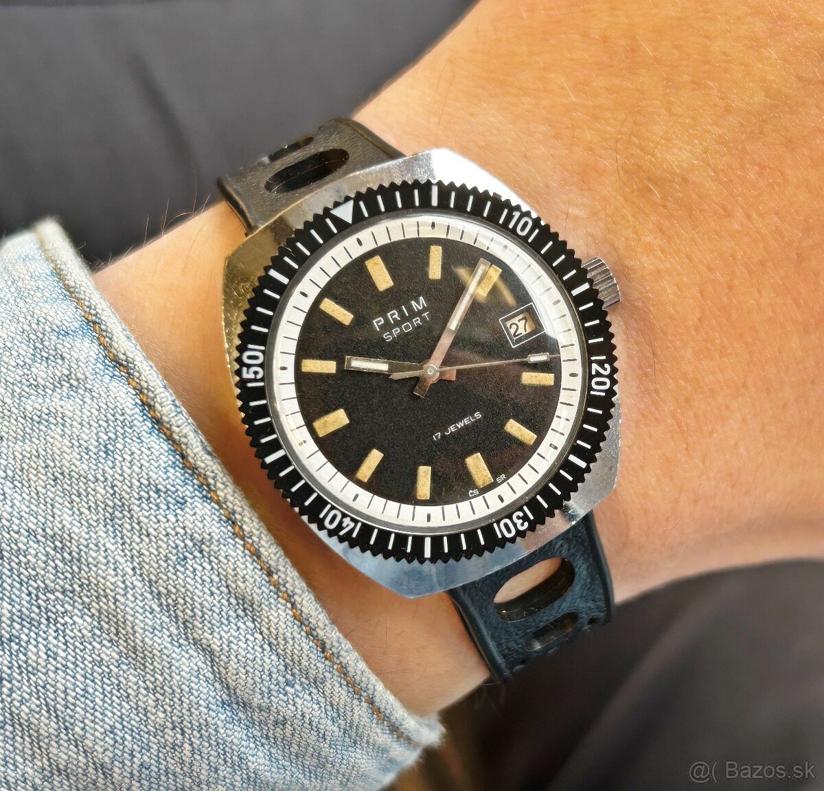 Československé mechanické vintage retro hodinky PRIM Sport 2 - 9