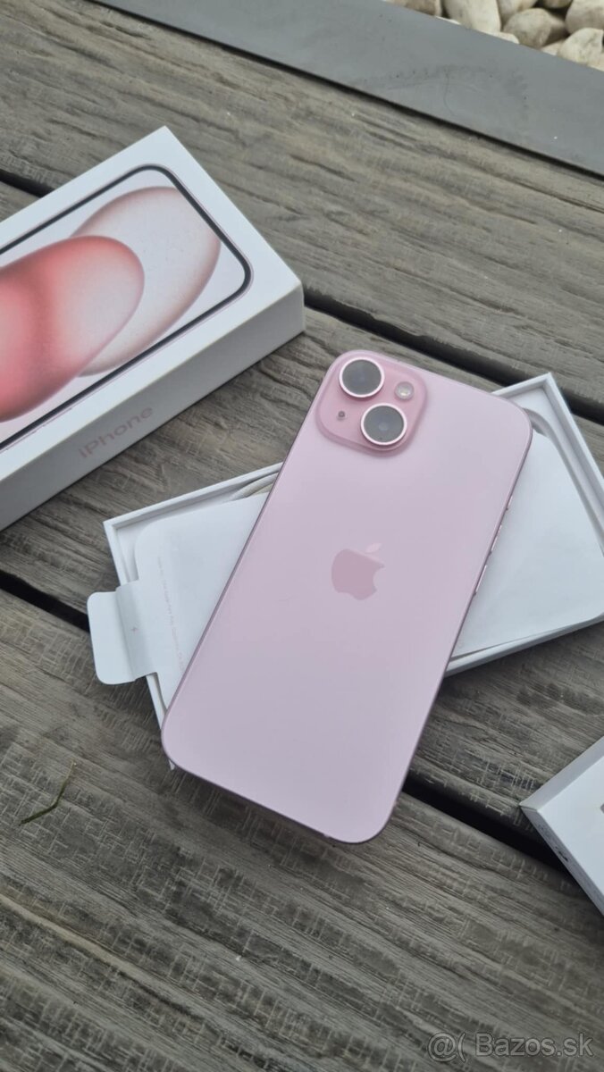 Apple iphone 15 128gb ruzovy/pink ako nový - 9
