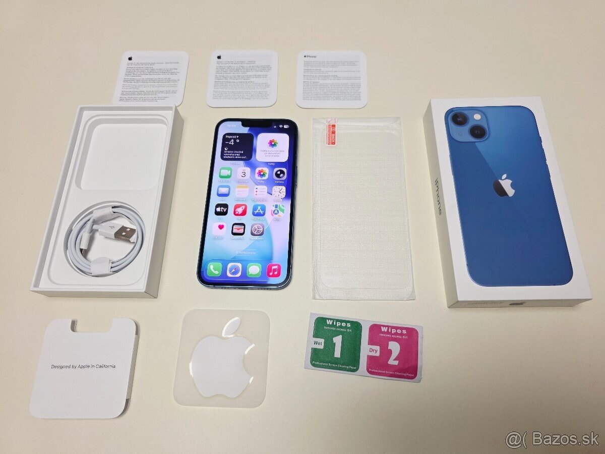 Predám Apple iphone 13 128gb modrý TOP STAV,BATERKA 100% - 9
