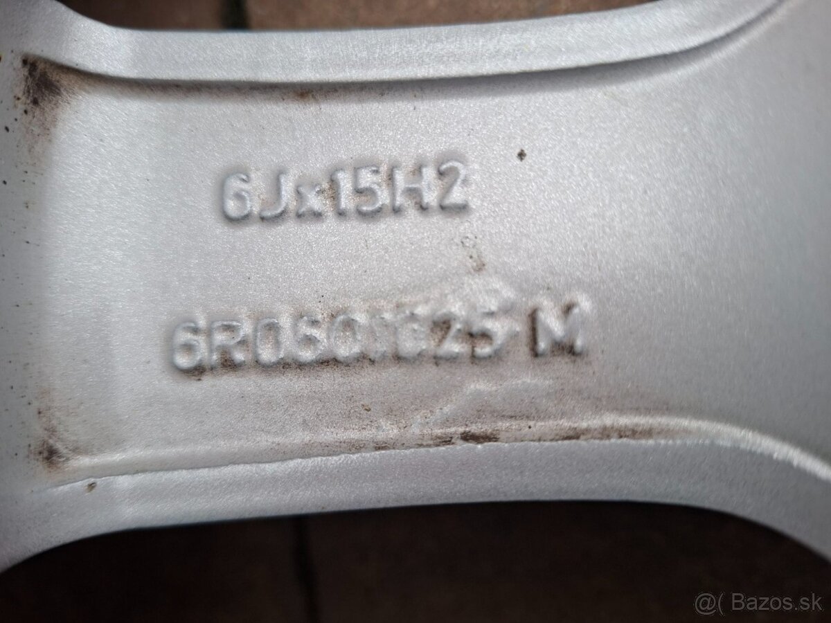 Orig. hliníkové disky VW R15, 5x100 - 9