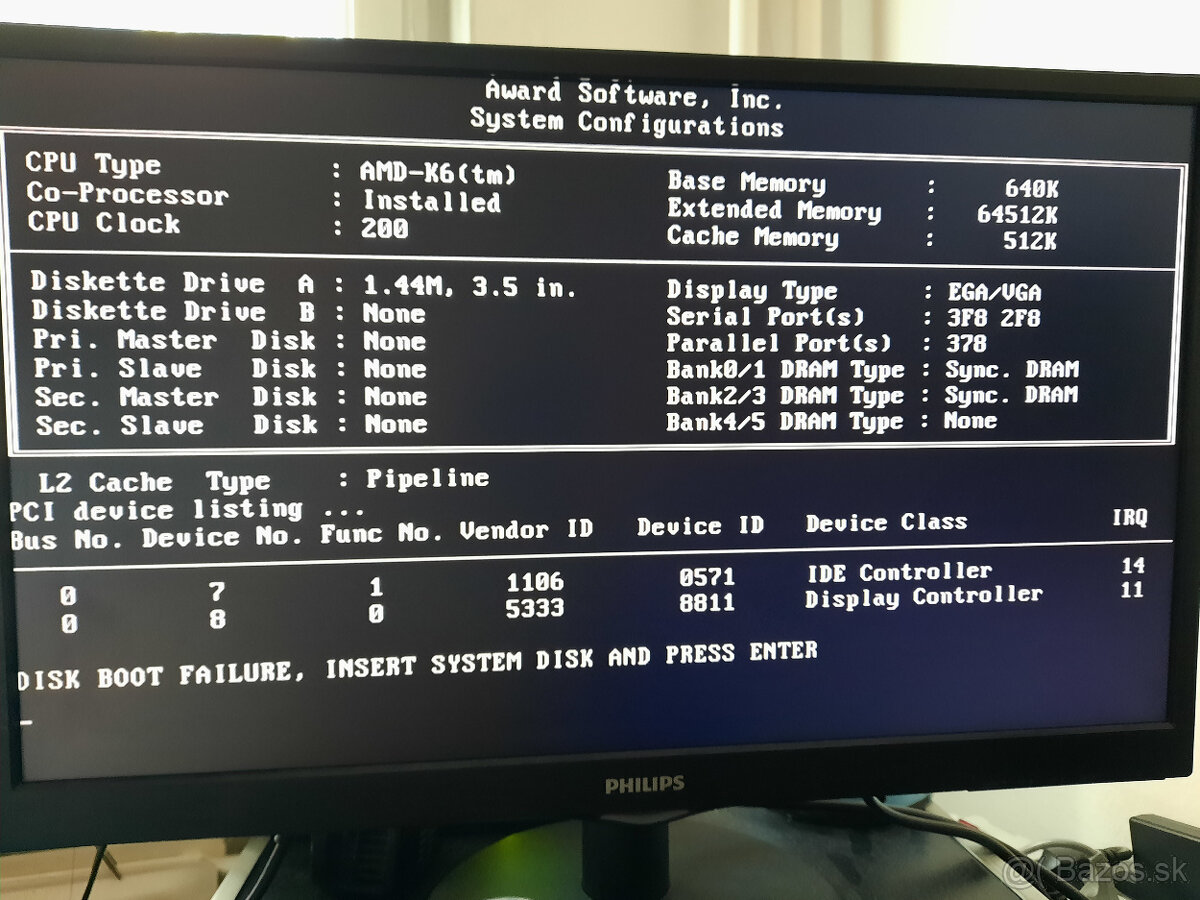 Retro zakladna doska PCChips M537 V5.1 + RAM + CPU - 9