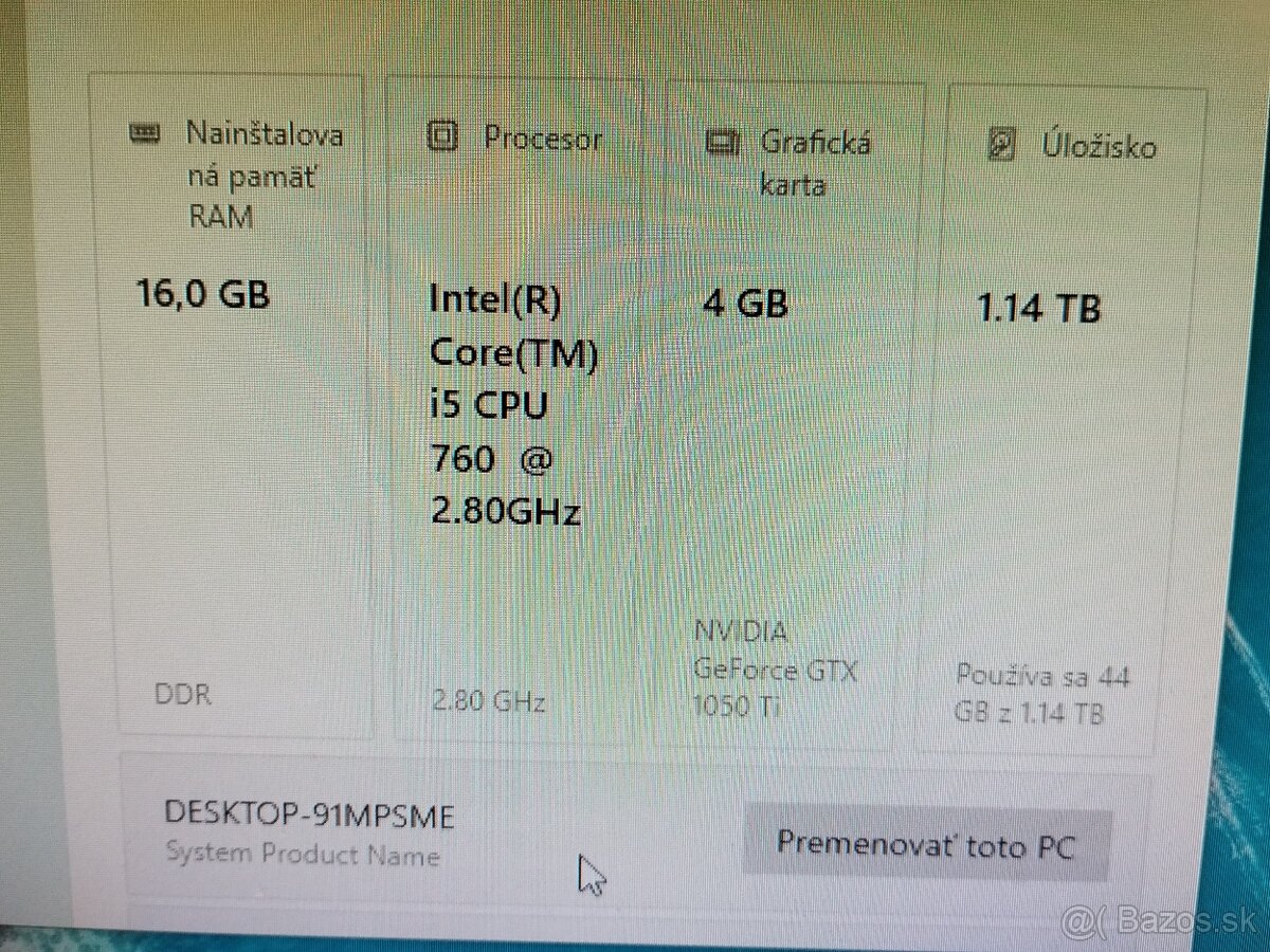 PC herný Intel Core i5 16 GB RAM Nvidia 1050 Ti 4 GB - 9