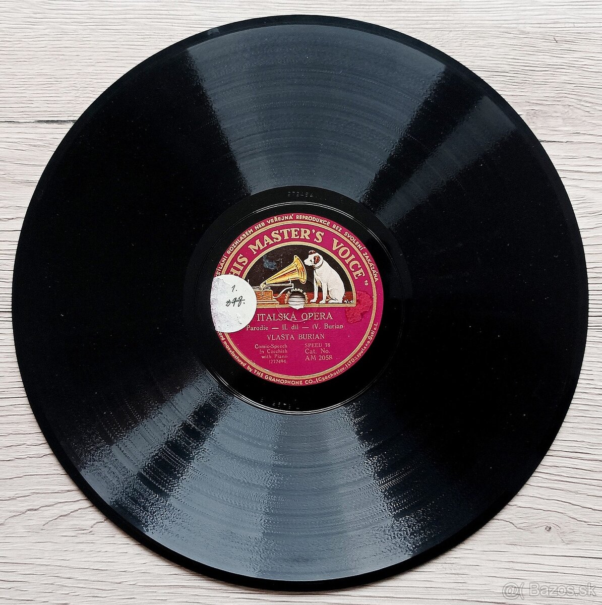 Vlasta Burian, tři starožitné gramodesky His Master’s Voice - 9