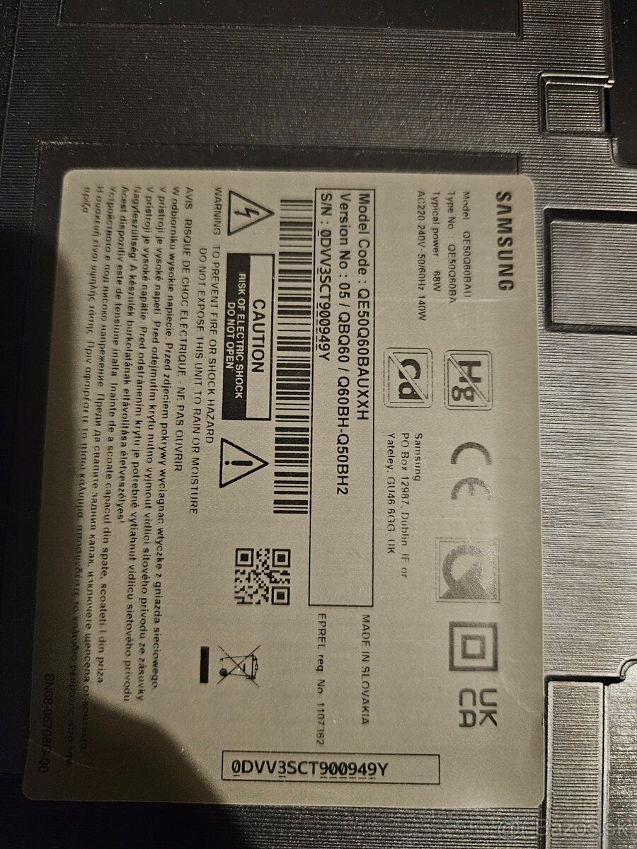 50" Samsung QE50Q60B - QLED - NEFUNKČNY - 9