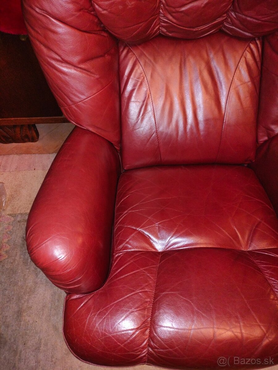 Kožené kreslo PEEM Tuzex Hojdacie a otacace kožené kreslo - 9