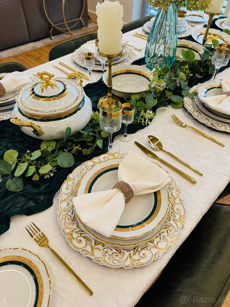 Nová pozlátená obedová súprava Thun pre 12 osôb-posielam - 9