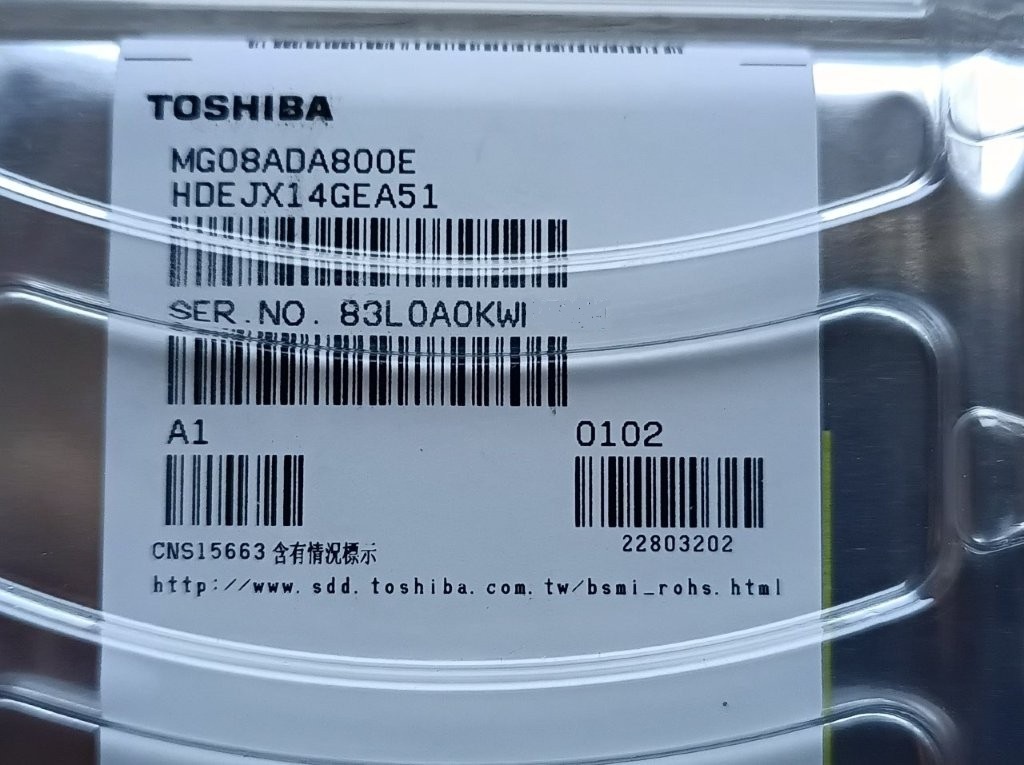 10TB Toshiba MG06 a 8TB MG08 ENTERPRISE -CMR NAS - nepouzite - 9
