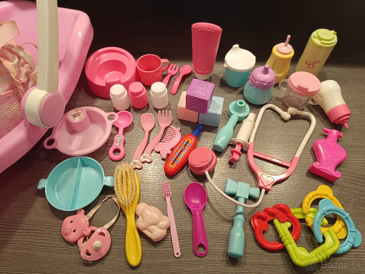 Kočík pre bábiku + rôzne doplnky - 9