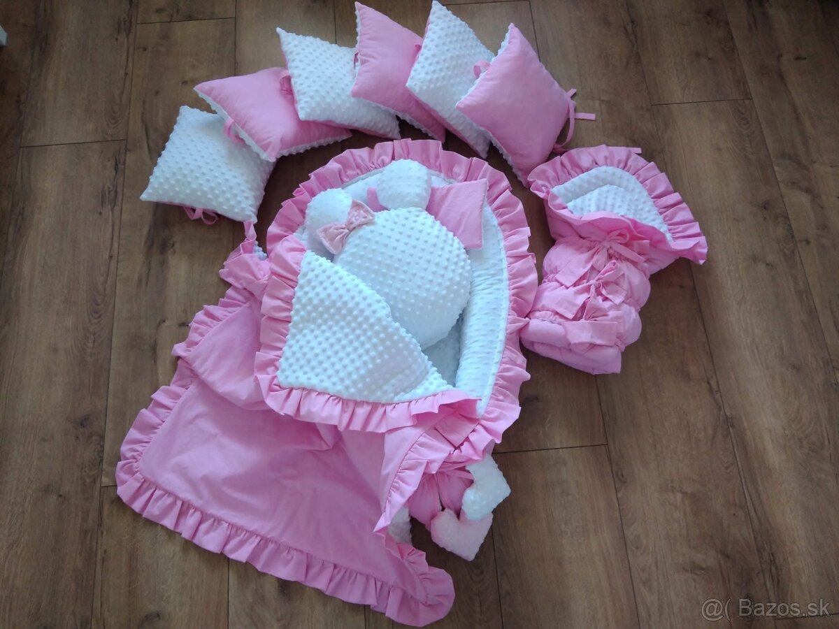 Set pre bábätko ružový s volánikmi - 9