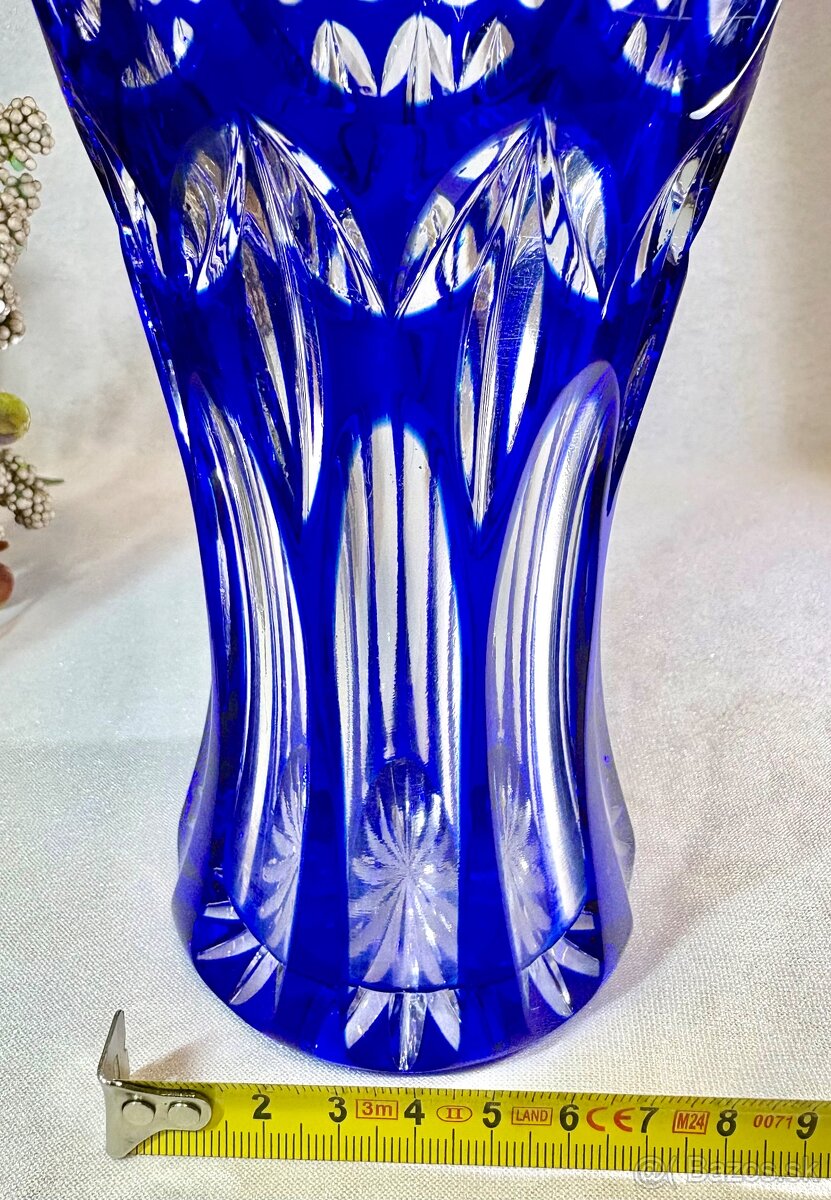 Vaza prekladané sklo Kamenicky Šenov 1930 - 9