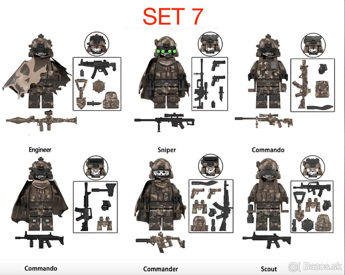 Rôzne sety vojakov 1 + doplnky - typ lego - 9