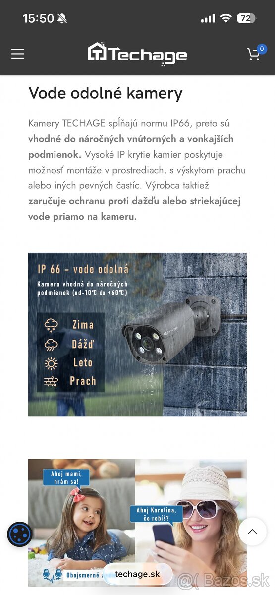 Techage kamerový systém 4x 5MP kamera, NVR + kabeláž - 9